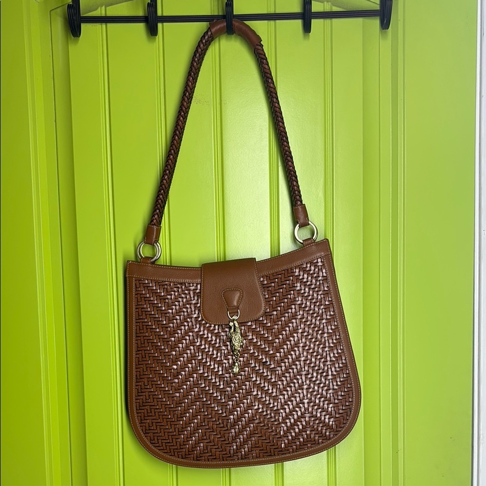 Barry Kieselstein-Cord Brown Woven Leather Shoulder Bag